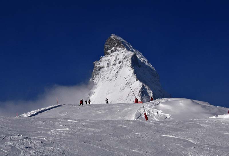 Zermatt: alpine skiing in shadow of Matterhorn