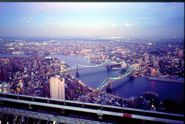 NY: sunset from the roof of WTC (Twin Towers) when they existed…