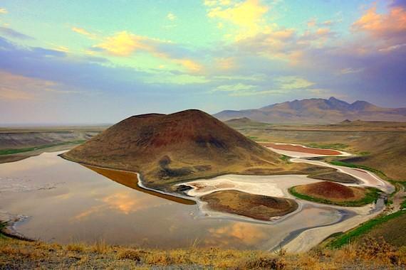 Karapinar crater lake, Turkey